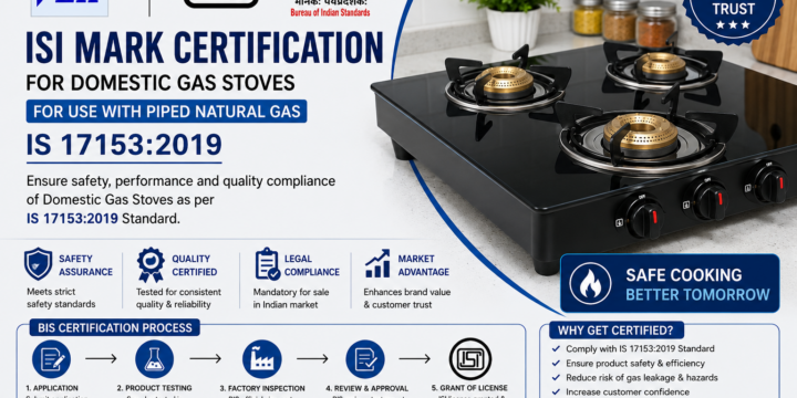 ISI Mark Certification for Domestic Gas Stoves for Use with Piped Natural Gas IS 17153:2019