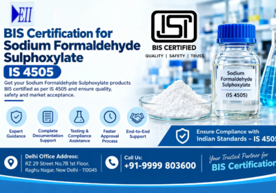 BIS Certification for Sodium Formaldehyde Sulphoxylate IS 4505